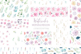 15 Morning Meadow Seamless Patterns for Design Projects