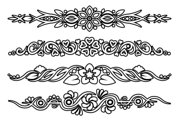 Abstract Floral Border Designs for Creative Projects