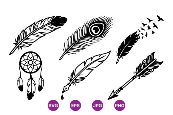 Black Feather SVG Clipart Pack: Elevate Your Designs