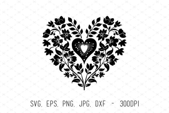Black Vector Heart Stencil Svg Cut File: Creative Design Asset