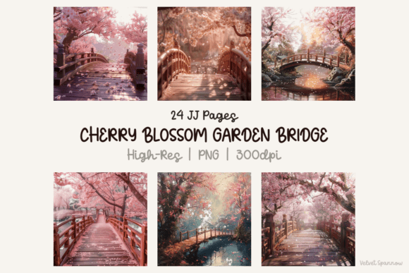 Cherry Blossom Garden Bridge 24 Png: A Breath of Spring for Your Craft Projects