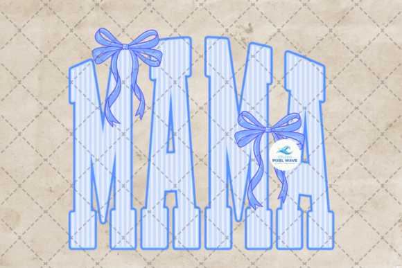 Coquette Blue Seersucker Stripe Mama Png: A Design Asset
