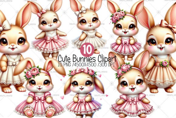 Cute Bunnies Clipart: Dreamy Designs for Every Project