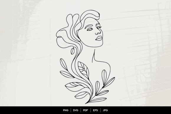 Elevate Your Projects with Abstract Woman Leaf Line Art