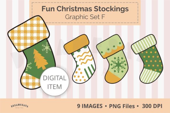 Fun Christmas Stockings Png Clipart F: Festive Design Assets