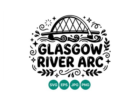 Glasgow River Arc Bridge Vector: Bold & Decorative Design