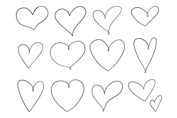 Heartfelt Design: The Hand Drawn Heart Outline Bundle Set