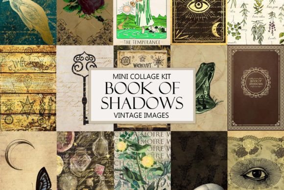Mini Vintage Book of Shadows Collage Kit: Unveiling Dark Academia Aesthetics