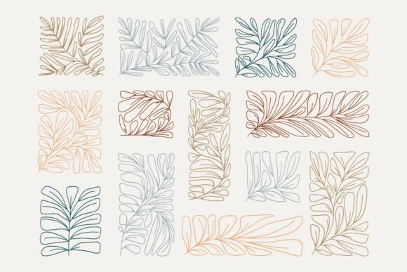 Modern Botanical Frame Leaf Vector Set: Elevate Your Design Projects
