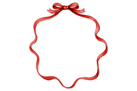 Red Ribbon Frames Clipart Set: A Designer's Delicate Accent