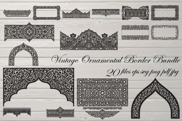 Timeless Elegance: Vintage Ornamental Border & Islamic Design Collection