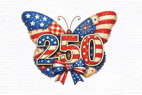 USA 250 Vintage Stars Stripes PNG: Patriotic Design Asset