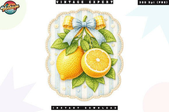 Vintage Lemon Aesthetic Crochet Yarn PNG: A Charming Design Asset
