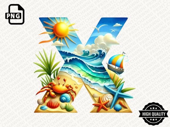 Watercolor Summer Alphabet Clipart: Infuse Your Projects with Sunshine