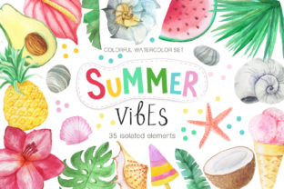 Watercolor Summer Vibes Set: A Splash of Joy for Your Creative Projects