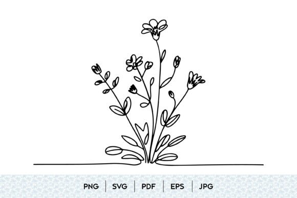 Wildflower Line Art SVG: Versatility for Modern Designers